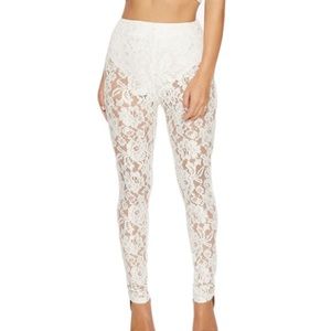 Naked Wardrobe Face it & Lace it white lace pants